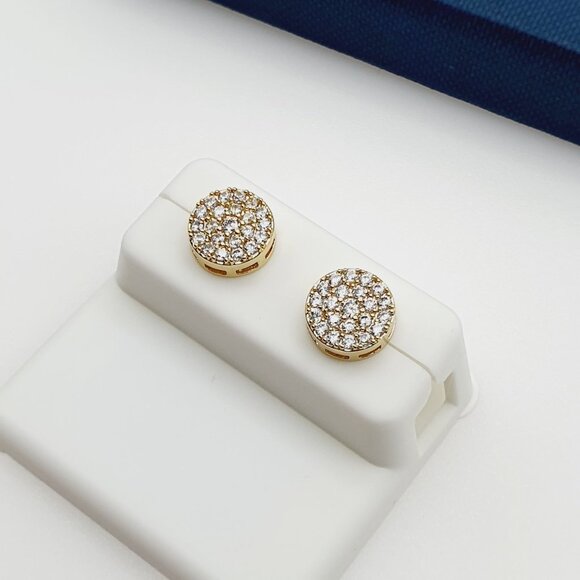 14K Gold Plated Cubic Zircon Earrings, INUS1BR304 - Picture 8 of 10